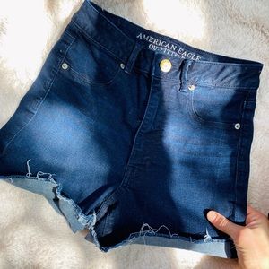 American Eagle super stretch blue jean shorts